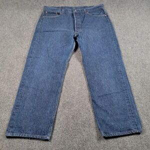 Vintage Levis 501 Jeans Mens 38x27 Actual Denim Button Fly Straight Leg Made USA